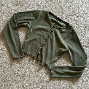 Cropped Button Up Sweater